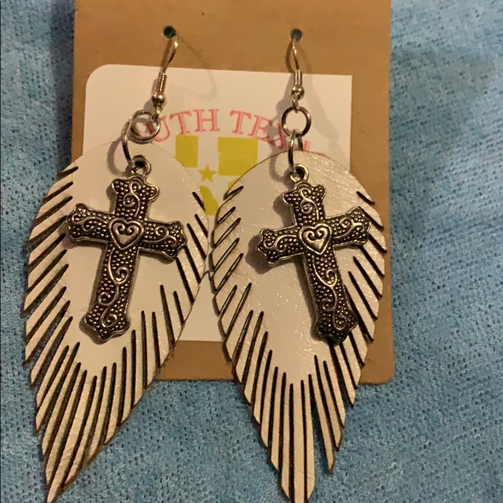 Custom made leather earring